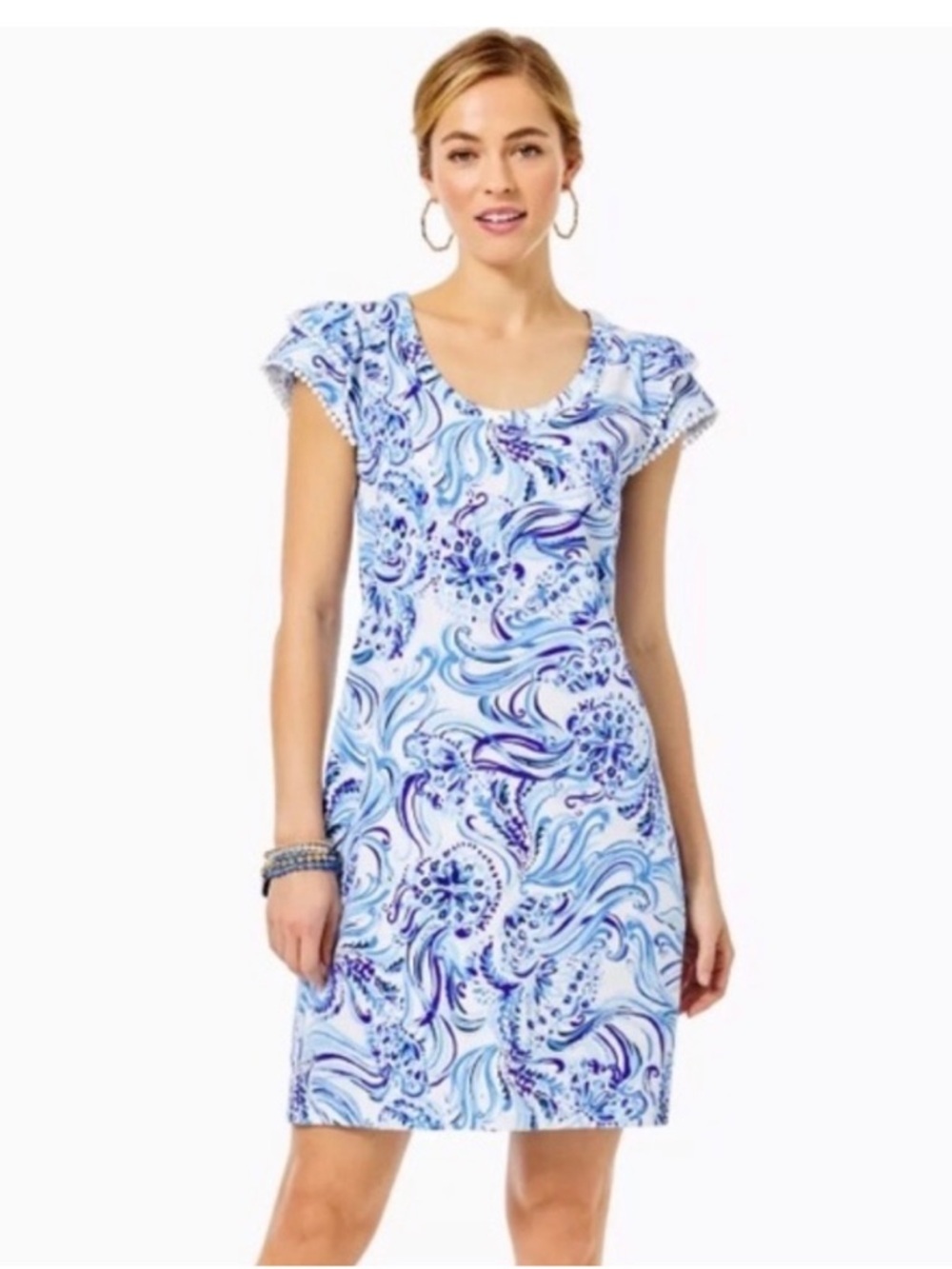Lilly Pulitzer Bridgitte Cotton Shift Dress in Resort White Don't Be Jelly